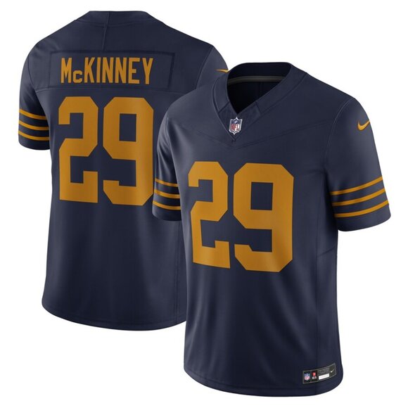 Mens Kids Youths Xavier McKinney Navy 1923 Vapor Jersey Stitched